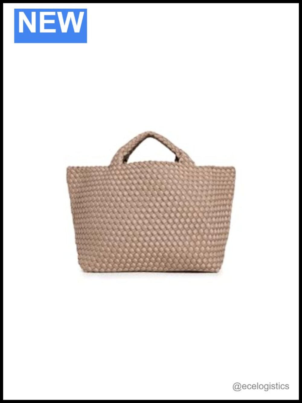 Basket Weave Neoprene Tote with Zip Pouch Structured Base